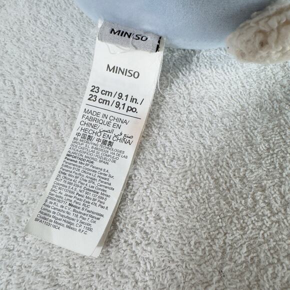 Miniso Lamb Doll Plush Sheep Blue Bonnet Sleeping Stuffie Lovey White 9” Toy - Picture 6 of 9